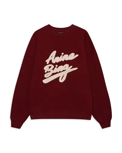 Anine Bing Miles Sweatshirt In Burgundy