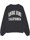 Anine Bing Miles Relaxed-fit Oversized Cotton Sweatshirt With Contrasting Logo In Black