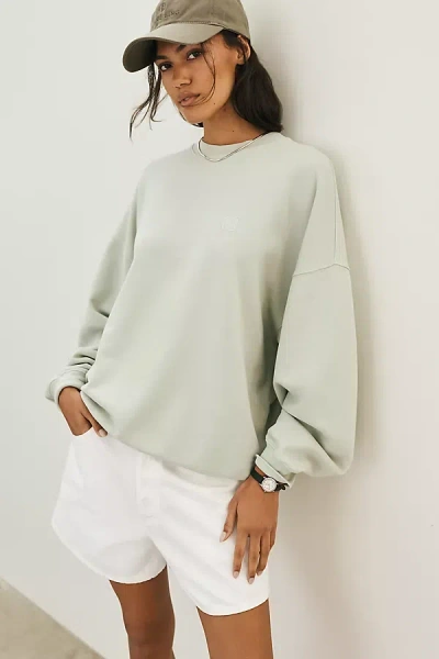 Anine Bing Miles Logo-embroidered Cotton-jersey Sweatshirt In Blue