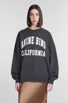 Anine Bing Miles Relaxed-fit Oversized Cotton Sweatshirt With Contrasting Logo In Black