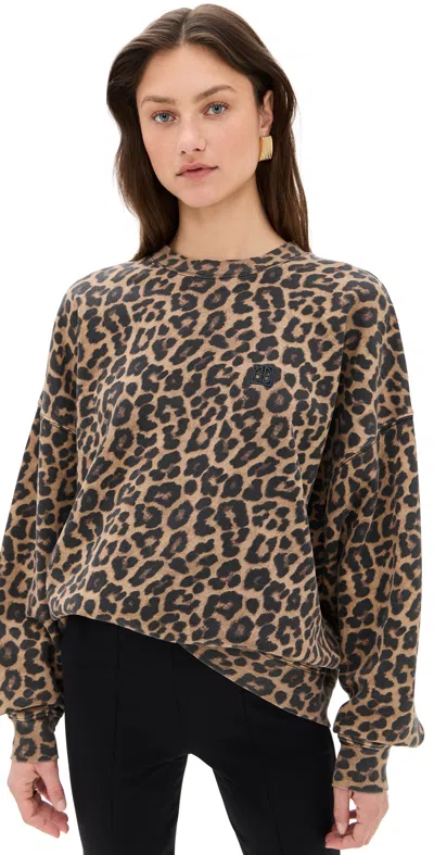 ANINE BING MILES SWEATSHIRT LEOPARD