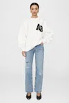 Anine Bing Miles Sweatshirt Letterman Off White Off White In White