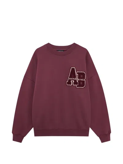 Anine Bing Miles Sweatshirt Letterman In Red