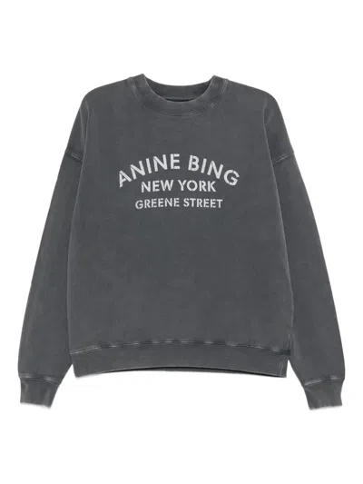 Anine Bing Miles Sweatshirt New York Woman Black In Gold