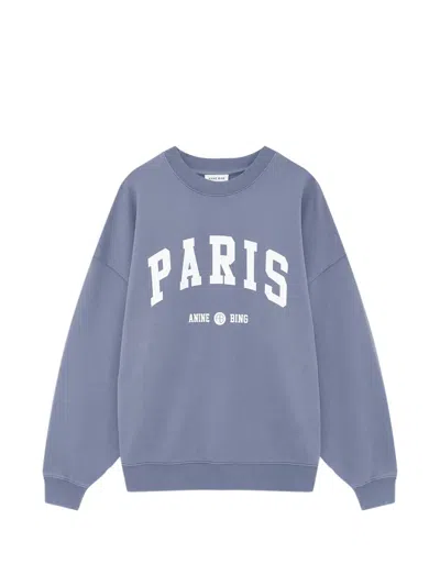 Anine Bing Miles Sweatshirt Paris University In Blue