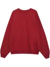 Anine Bing Miles Oversized Embroidered Cotton-jersey Sweatshirt In Red