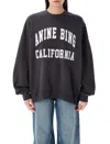 Anine Bing Women's Miles Branded-print Cotton Sweatshirt Black In Washed Black