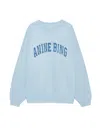 Anine Bing Light Blue Crewneck Embroidery Logo Sweatshirt In Blue