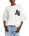 Anine Bing Miles Sweatshirt Letterman Off White Off White In Off White