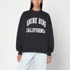 Anine Bing Miles Washed Black Cotton Sweatshirt
