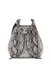 Anine Bing Mini Alana Snakeskin-print Bucket Bag In Gray