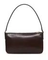 Anine Bing Minimalist Calfskin Shoulder Bag With Gold-tone Accents In Brown