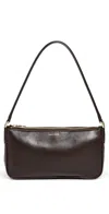 Anine Bing Minimalist Calfskin Shoulder Bag With Gold-tone Accents In Brown