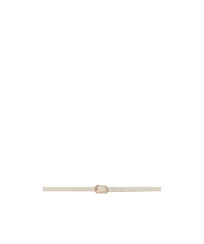 Anine Bing White Mini Signature Link Belt In Ivory