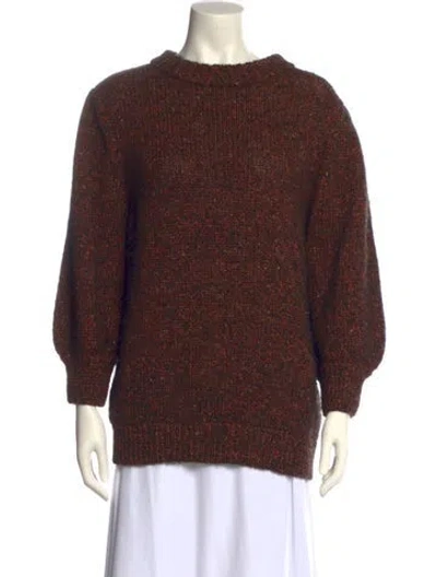 Pre-owned Anine Bing Mock Neck Long Sleeve Sweatshirt In Brown