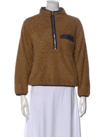 Pre-owned Anine Bing Mock Neck Long Sleeve Sweatshirt In Brown