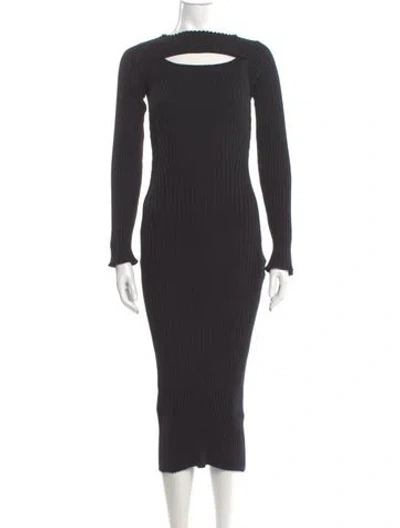 Pre-owned Anine Bing Mock Neck Midi Length Dress W/ Tags In Gray