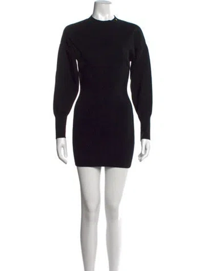 Pre-owned Anine Bing Mock Neck Mini Dress In Black