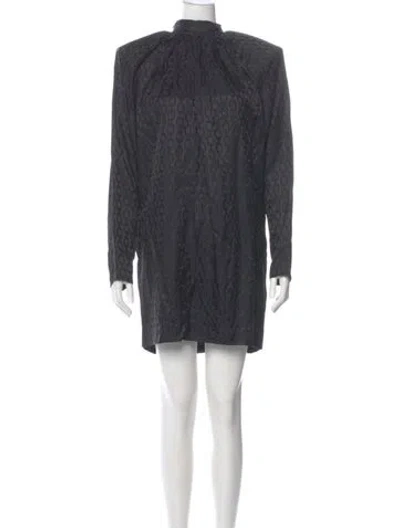 Pre-owned Anine Bing Mock Neck Mini Dress W/ Tags In Gray
