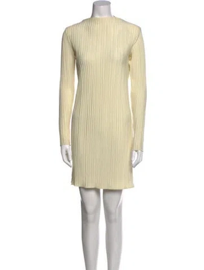 Pre-owned Anine Bing Mock Neck Mini Dress In Yellow