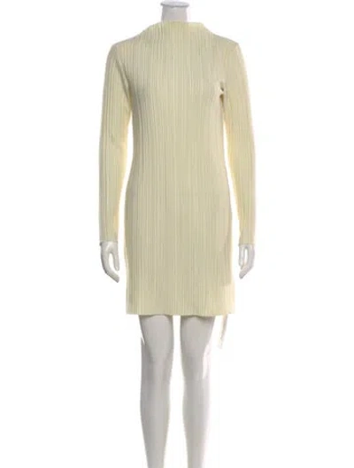 Pre-owned Anine Bing Mock Neck Mini Dress In Yellow