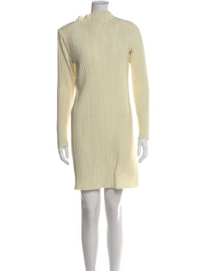 Pre-owned Anine Bing Mock Neck Mini Dress In Yellow