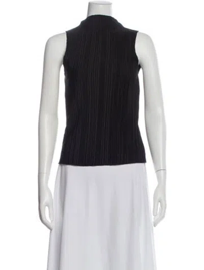 Pre-owned Anine Bing Mock Neck Sleeveless Top In Black