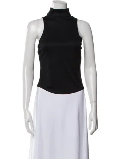 Pre-owned Anine Bing Mock Neck Sleeveless Top In Black