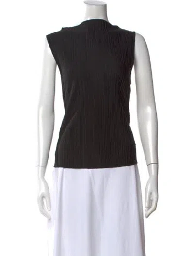 Pre-owned Anine Bing Mock Neck Sleeveless Top In Black