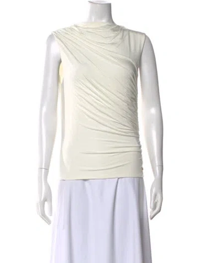 Pre-owned Anine Bing Mock Neck Sleeveless Top In Neutral