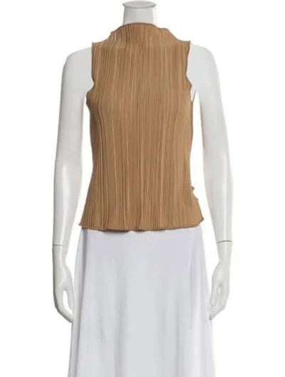 Pre-owned Anine Bing Mock Neck Sleeveless Top In Neutral