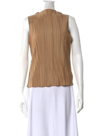 Pre-owned Anine Bing Mock Neck Sleeveless Top In Neutral