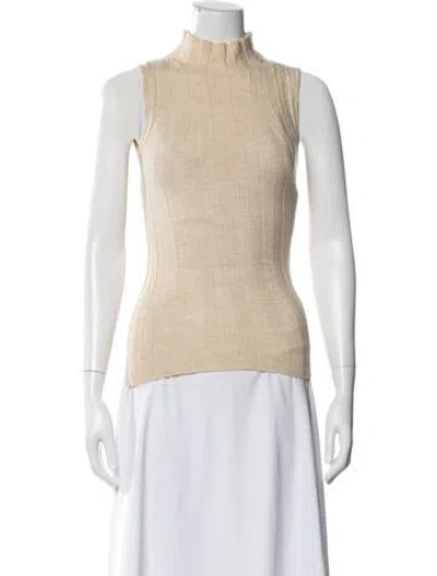 Pre-owned Anine Bing Mock Neck Sleeveless Top In Neutral