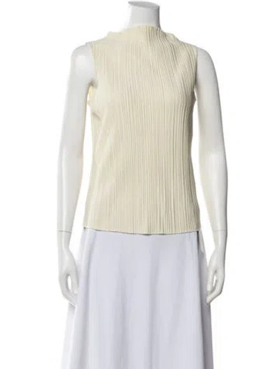Pre-owned Anine Bing Mock Neck Sleeveless Top In Neutral
