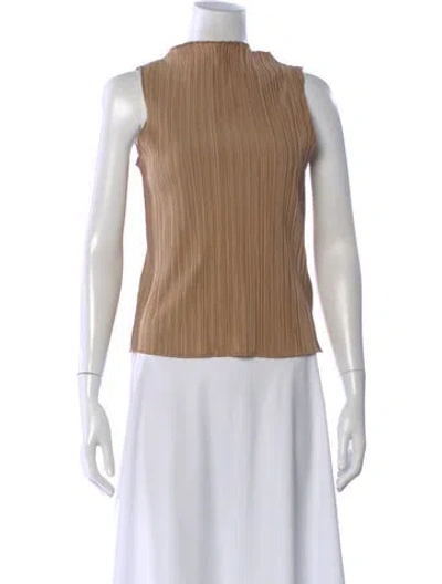 Pre-owned Anine Bing Mock Neck Sleeveless Top In Neutral