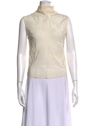 Pre-owned Anine Bing Mock Neck Sleeveless Top In Neutral