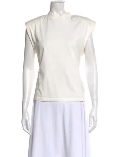 Pre-owned Anine Bing Mock Neck Sleeveless Top In White