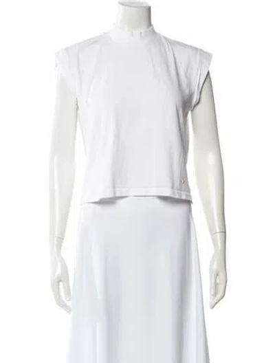 Pre-owned Anine Bing Mock Neck Sleeveless Top In White