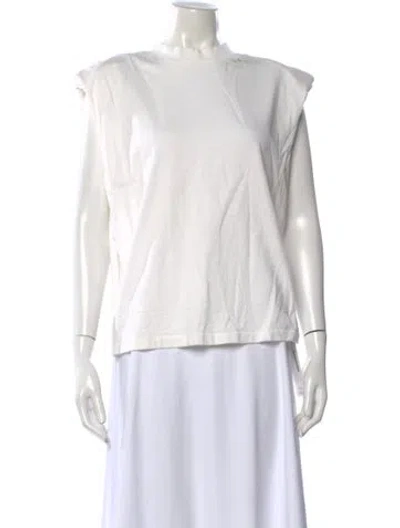 Pre-owned Anine Bing Mock Neck Sleeveless Top In White