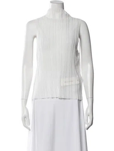 Pre-owned Anine Bing Mock Neck Sleeveless Top In White
