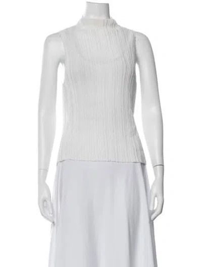 Pre-owned Anine Bing Mock Neck Sleeveless Top In White