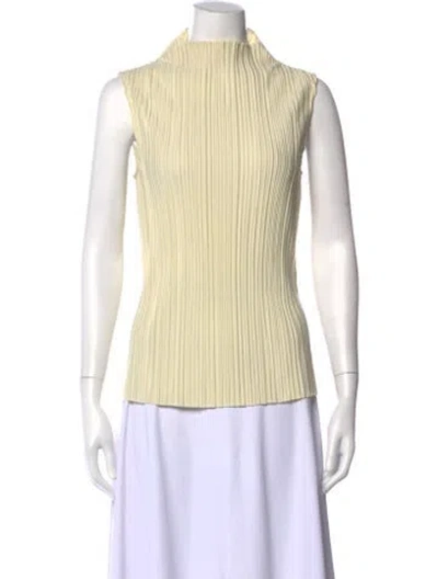 Pre-owned Anine Bing Mock Neck Sleeveless Top In Yellow