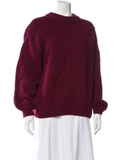 Pre-owned Anine Bing Mock Neck Sweater In Burgundy