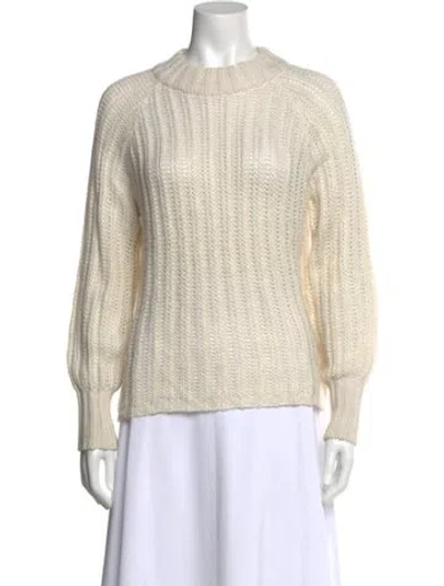 Pre-owned Anine Bing Mock Neck Sweater In White