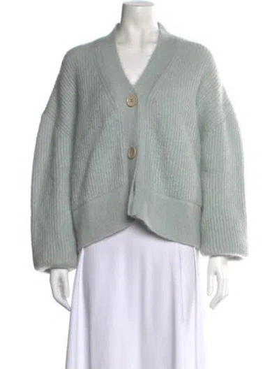 Pre-owned Anine Bing Mohair V-neck Sweater In Blue