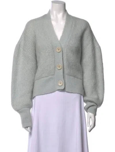 Pre-owned Anine Bing Mohair V-neck Sweater In Blue