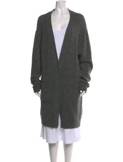 Pre-owned Anine Bing Mohair V-neck Sweater In Gray