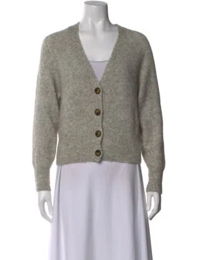 Pre-owned Anine Bing Mohair V-neck Sweater In Neutral
