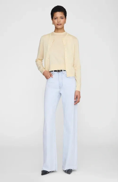 Anine Bing Moni Crop Cardigan In Yellow