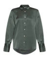 Anine Bing Monica Satin Silk Shirt In Black